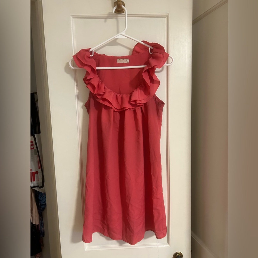 Pins & Needles Coral Ruffle Dress